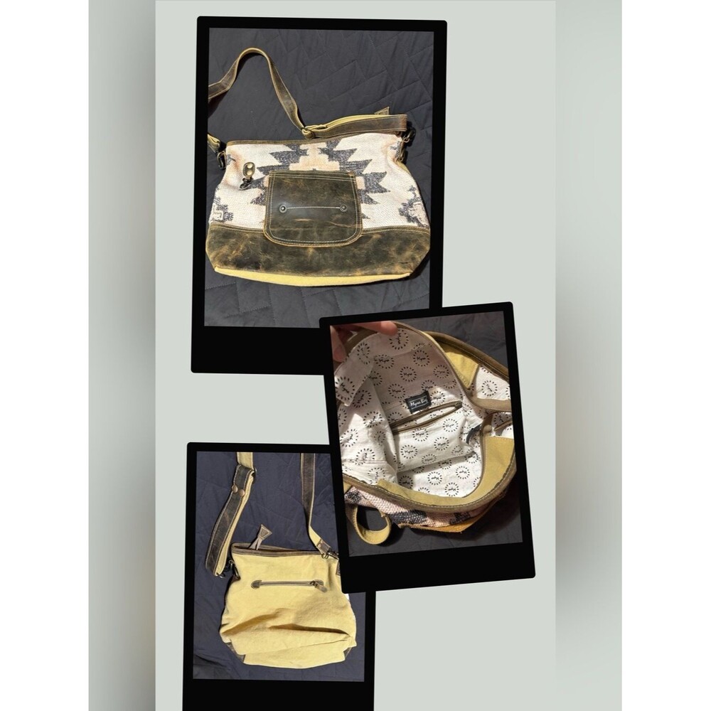 Myra Bag Beige and Brown Aztec-Pattern Shoulder Bag